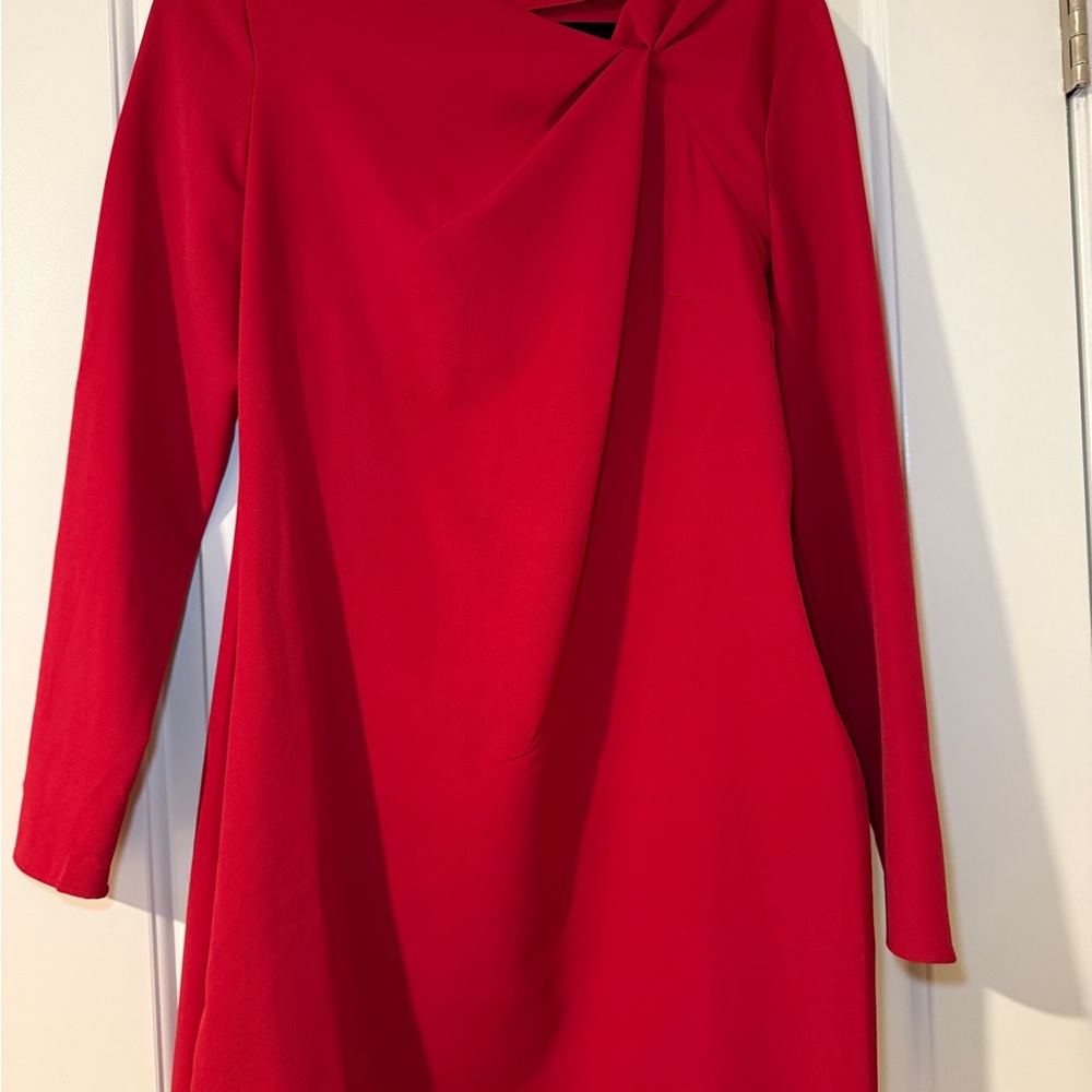 Mango Vibrant Red Long Sleeve Dress